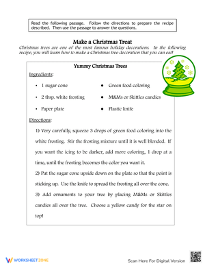 Make a Christmas Treat: Fun Recipe Worksheet!