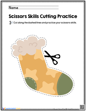 Christmas Cutting Practice Worksheet