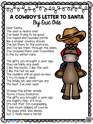 A Cowboy's Letter to Santa: Reading Poem