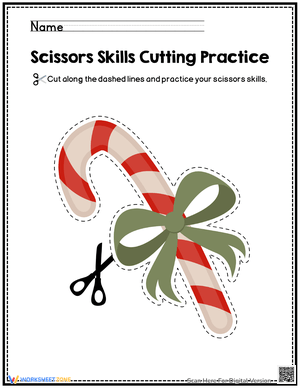 Engaging Christmas Cutting Practice Worksheet