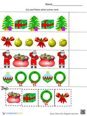 Christmas Pattern Worksheet | Grade K-2 Essential