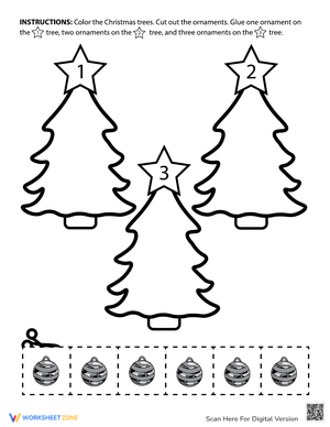 Essential Christmas Counting & Cutting Activity | Grade K-2