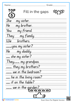 Am, Is, Are Worksheet – Grammar Practice