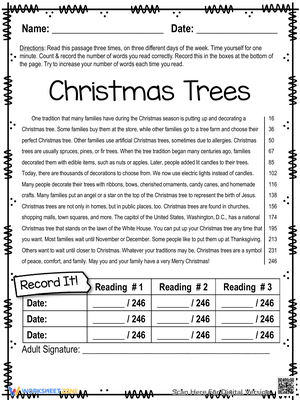Christmas Tree Reading Comprehension Worksheet