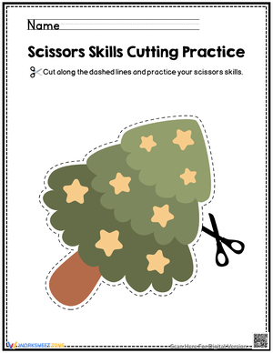 Christmas Cutting Practice for Fine Motor Skills