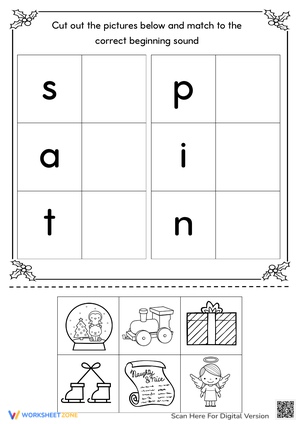 Christmas Cut and Paste Matching Activity