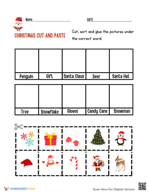 Christmas Cut and Paste Activity