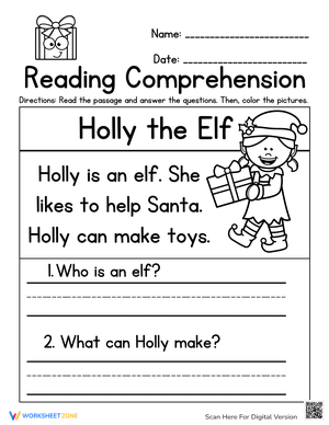 Engaging Christmas Reading Comprehension Worksheet