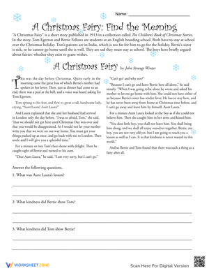 A Christmas Fairy Reading Comprehension Fun