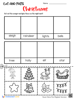 Festive Christmas Cut and Paste Activity