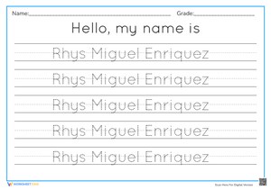 Student Name Writing Practice