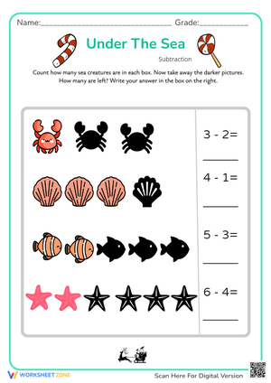 Under The Sea Subtraction - Fun Math with Sea Creatures!