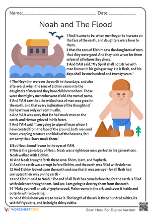 Noah and The Flood Reading Sheet