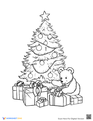 Friendly Bear Opening Presents