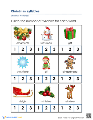 Christmas syllables