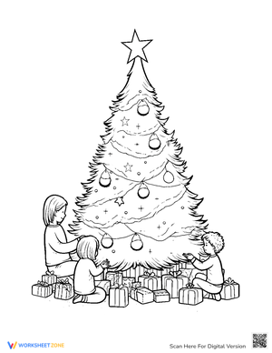 Family Gathering Around the Tree