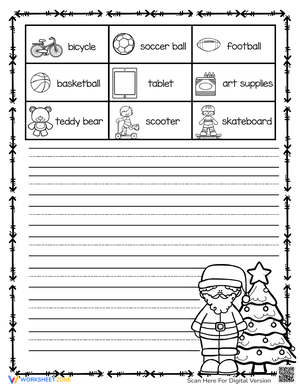 Kids - Letter to Santa Writing Prompt