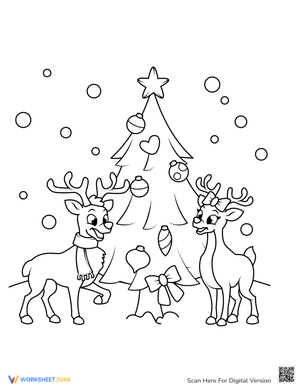 Reindeer by the Tree 2