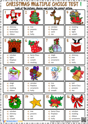 Christmas Multiple Choice Test