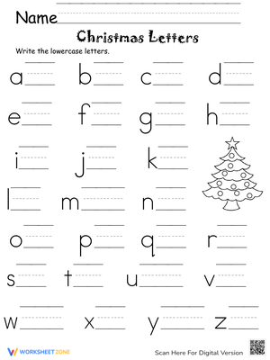 Christmas Lowercase Letter Writing | Essential Grade 3