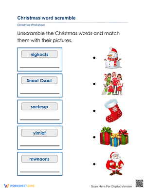 Christmas word scramble