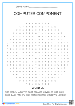 Computer Component Word Search