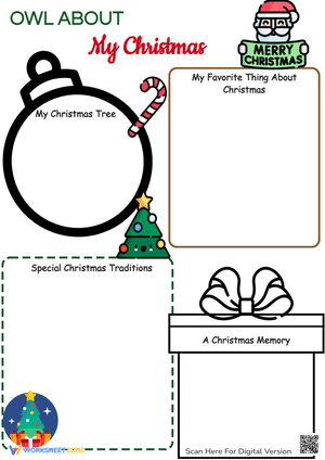 Owl About My Christmas! Draw & Write Holiday Memories Sheet