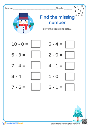 Subtraction - grade 1