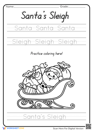 Santa's Sleigh - Christmas Tracing