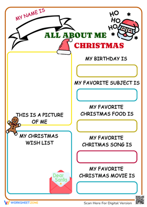 Christmas Wish List & Favorites Worksheet