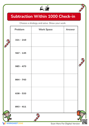 Christmas Addition Math Within 1000 Worksheet