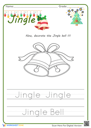 Jingle Bell Tracing and Decorating for Kids