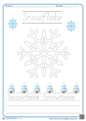 Snowflake Tracing an Writing Practice