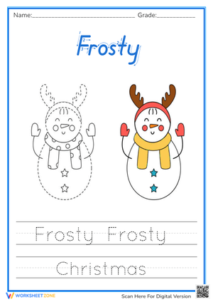 Frosty the Snowman Worksheet for Tracing Practice 