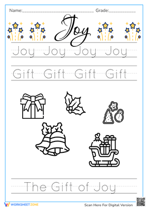 Christmas-themed Writing Practice for Kindergarten 