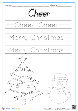 Merry Christmas Tracing Worksheet (PDF)