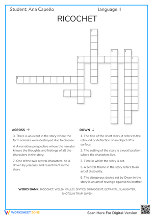 Ricochet Crossword Puzzle