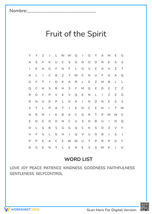 Fruit of the Spirit - word search