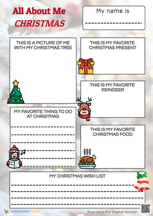 All About Me Christmas! Drawing & Writing Fun - Holiday Worksheet
