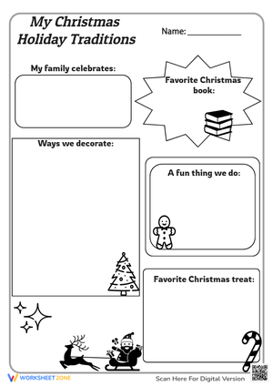 My Christmas Traditions Worksheet - Draw & Write About the Holiday