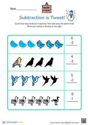 Subtraction Is Tweet Worksheet