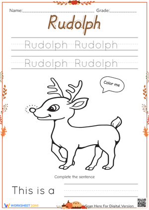 Rudolph's Christmas Practice Page