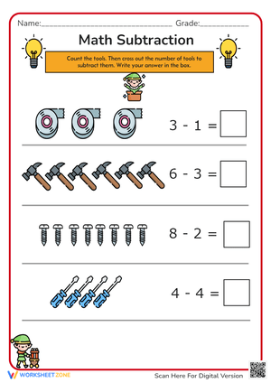 Construction Zone Subtraction Problems
