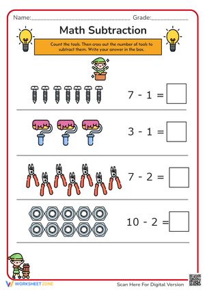 Subtraction in the Construction Zone