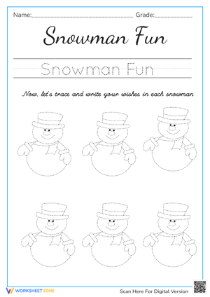 Winter Snowman Creative Writing Sheet