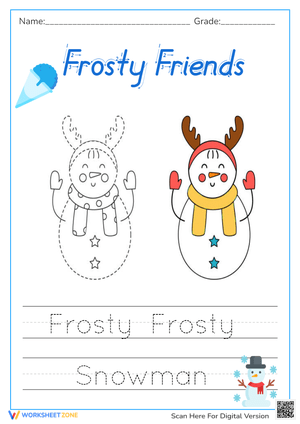 Winter Writing Practice with Frosty Friends
