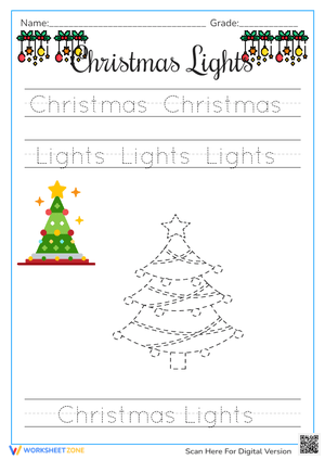 Christmas Lights Worksheet for Kids