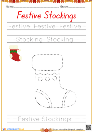 Festive Christmas Stocking Worksheet