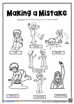 Learning from Making Mistakes Worksheet