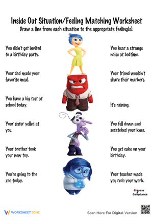 Matching Situations to Feelings Worksheet